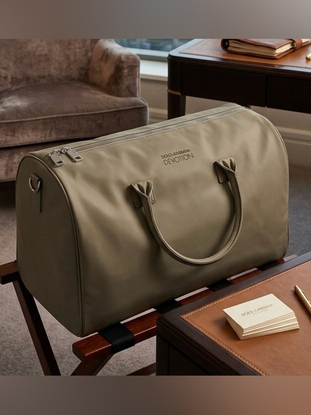 Dolce & Gabbana Devotion Royal Grey Green Men's Weekender Bag